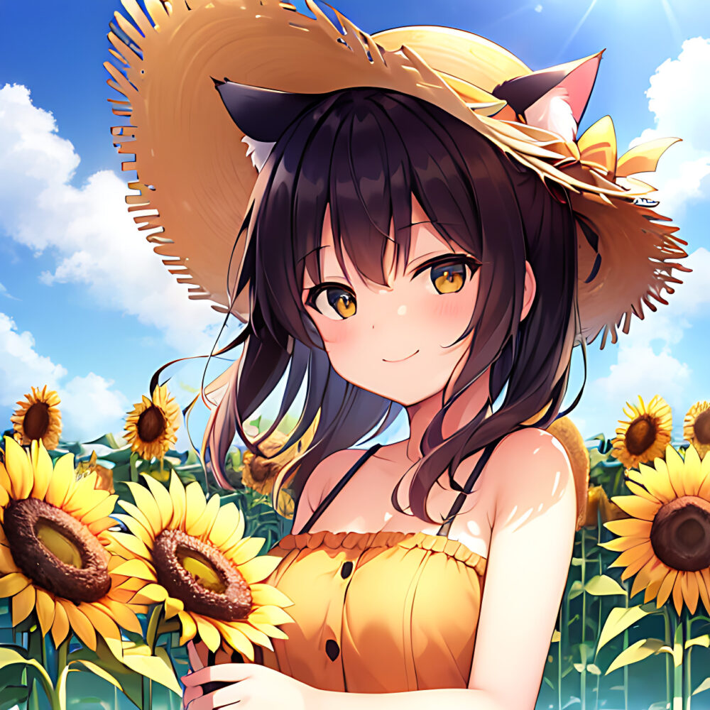 猫耳娘と麦わら帽子01