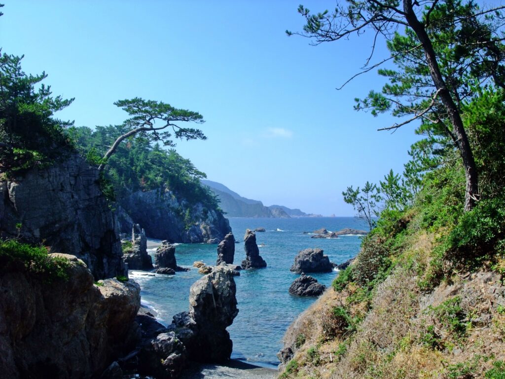 長門市の海岸線
